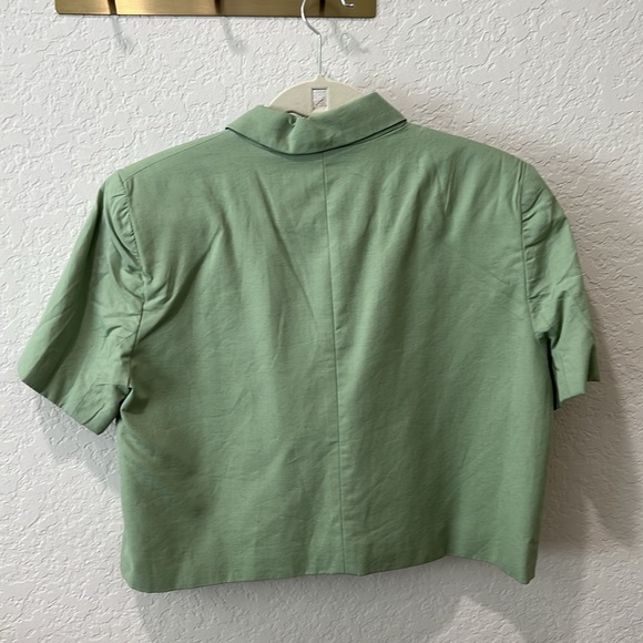 Maison d’ Amelie Paris Green Short Sleeve Blazer Size L - Picture 2 of 5